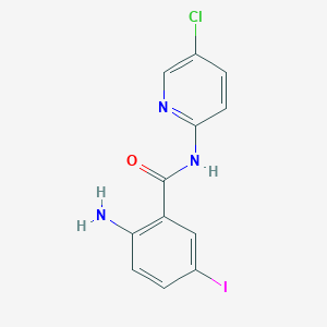 molecular formula C12H9ClIN3O B8419923 2-amino-N-(5-chloropyridin-2-yl)-5-iodobenzamide 