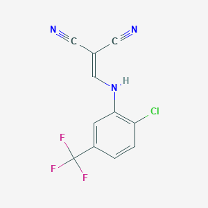 molecular formula C11H5ClF3N3 B8419935 N-(2,2-dicyanovinyl)-2-chloro-5-trifluoromethylaniline 