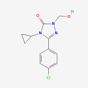 molecular formula C12H12ClN3O2 B8419939 5-(4-Chlorophenyl)-4-cyclopropyl-2-(hydroxymethyl)-2,4-dihydro-3H-1,2,4-triazol-3-one 