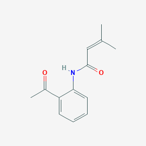 molecular formula C13H15NO2 B8419947 3-Methyl-but-2-enoic acid (2-acetyl-phenyl)-amide 