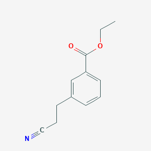 molecular formula C12H13NO2 B8419958 Ethyl 3-(2-cyanoethyl)benzoate 