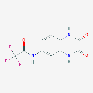 molecular formula C10H6F3N3O3 B8419990 6-trifluoroacetamido-2,3(1H,4H)-quinoxalinedione 