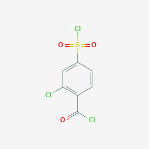 molecular formula C7H3Cl3O3S B8420052 2-Chloro-4-(chlorosulfonyl)benzoyl chloride 