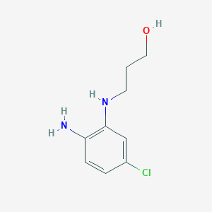molecular formula C9H13ClN2O B8420079 3-[(2-Amino-5-chlorophenyl)amino]-1-propanol 