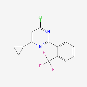 molecular formula C14H10ClF3N2 B8420169 4-Chloro-6-cyclopropyl-2-(2-trifluoromethyl-phenyl)pyrimidine 