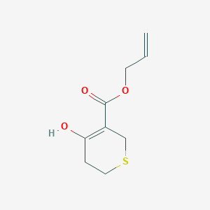 molecular formula C9H12O3S B8420175 4-Hydroxy-5,6-dihydro-2H-thiopyran-3-carboxylic acid allyl ester 