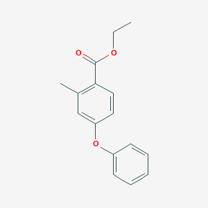molecular formula C16H16O3 B8420177 2-Methyl-4-phenoxy-benzoic acid ethyl ester 
