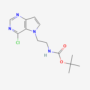 molecular formula C13H17ClN4O2 B8420199 tert-butyl 2-(4-chloro-5H-pyrrolo[3,2-d]pyrimidin-5-yl)ethylcarbamate 