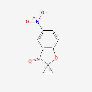 molecular formula C10H7NO4 B8420269 Spiro(benzofuran-2(3H),1'-cyclopropan)-3-one, 5-nitro- CAS No. 72492-08-1