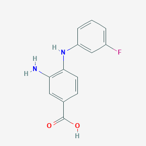 molecular formula C13H11FN2O2 B8420491 3-Amino-4-(3-fluorophenylamino)benzoic acid 