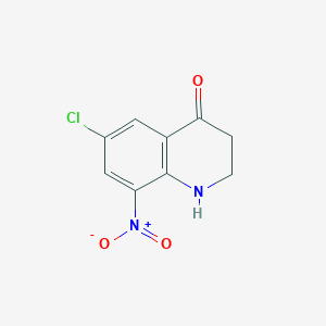 molecular formula C9H7ClN2O3 B8420532 6-chloro-2,3-dihydro-8-nitro-4(1H)-quinolinone 