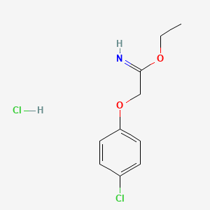 molecular formula C10H13Cl2NO2 B8420581 Ethyl 2-(4-chlorophenoxy)acetimidate hydrochloride 