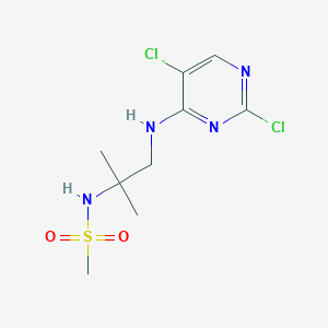 molecular formula C9H14Cl2N4O2S B8420588 N-[2-(2,5-dichloro-pyrimidin-4-ylamino)-1,1-dimethyl-ethyl]-methanesulfonamide 