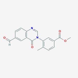 molecular formula C18H14N2O4 B8420613 methyl 3-(6-formyl-4-oxoquinazolin-3(4H)-yl)-4-methylbenzoate 