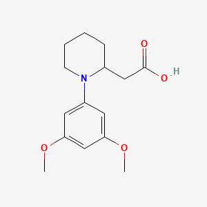 molecular formula C15H21NO4 B8420670 [1-(3,5-Dimethoxyphenyl)piperidin-2-yl]acetic acid CAS No. 89261-27-8