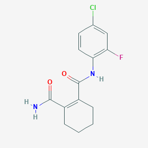 molecular formula C14H14ClFN2O2 B8420740 N~1~-(4-Chloro-2-fluorophenyl)cyclohex-1-ene-1,2-dicarboxamide CAS No. 71416-65-4