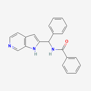 molecular formula C21H17N3O B8420767 N-[phenyl(1H-pyrrolo[2,3-c]pyridin-2-yl)methyl]benzamide 