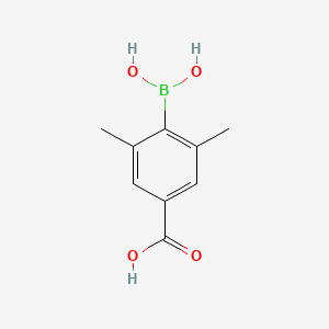 molecular formula C9H11BO4 B8420772 4-Borono-3,5-dimethylbenzoic acid 