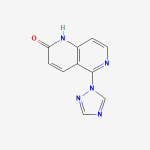 molecular formula C10H7N5O B8420822 5-(1H-1,2,4-triazol-1-yl)-1,6-naphthyridin-2(1H)-one 