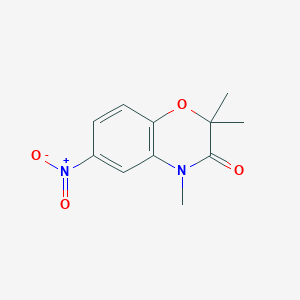 molecular formula C11H12N2O4 B8420900 2,2,4-trimethyl-6-nitro-2H-1,4-benzoxazin-3(4H)-one CAS No. 105807-77-0