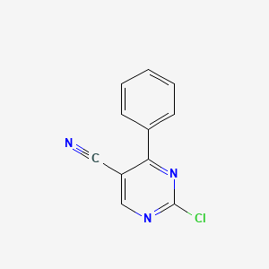 molecular formula C11H6ClN3 B8420946 2-Chloro-4-phenylpyrimidine-5-carbonitrile CAS No. 314268-41-2