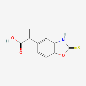 molecular formula C10H9NO3S B8421012 2-(2-Thioxo-2,3-dihydro-benzooxazol-5-yl)-propionic acid 