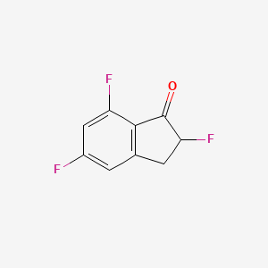 molecular formula C9H5F3O B8421016 2,5,7-trifluoro-2,3-dihydro-1H-inden-1-one 