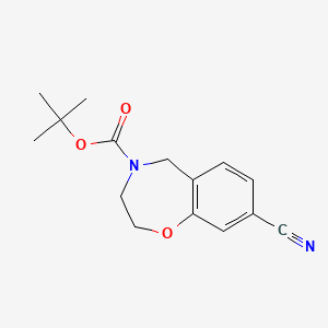 molecular formula C15H18N2O3 B8421017 1,1-Dimethylethyl 8-cyano-2,3-dihydro-1,4-benzoxazepine-4(5H)-carboxylate CAS No. 1167416-23-0