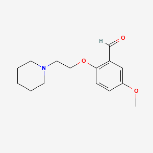 molecular formula C15H21NO3 B8421075 5-Methoxy-2-(2-(piperidin-1-yl)ethoxy)benzaldehyde 