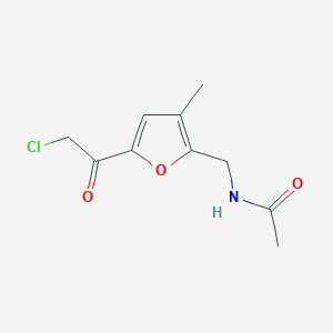 molecular formula C10H12ClNO3 B8421078 2-Acetamidomethyl-5-chloroacetyl-3-methylfuran 