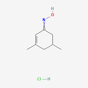 molecular formula C8H14ClNO B8421106 N-(3,5-Dimethylcyclohex-2-en-1-ylidene)hydroxylamine--hydrogen chloride (1/1) CAS No. 67389-75-7