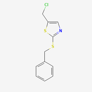 molecular formula C11H10ClNS2 B8421128 2-Benzylsulfanyl-5-chloromethyl-thiazole 