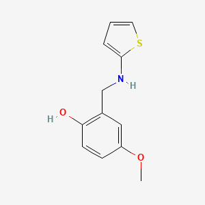 molecular formula C12H13NO2S B8421151 2-(2-Hydroxy-5-methoxybenzylamino)thiophene 