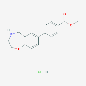 molecular formula C17H18ClNO3 B8421241 Methyl 4-(2,3,4,5-tetrahydro-1,4-benzoxazepin-7-yl)benzoate hydrochloride 