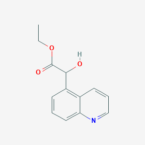 molecular formula C13H13NO3 B8421246 Ethyl 2-hydroxy-2-(quinolin-5-yl)acetate 