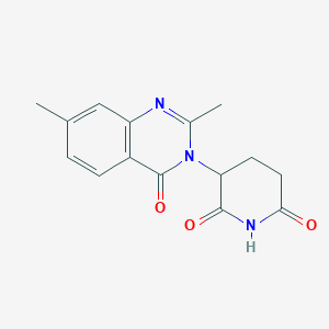 molecular formula C15H15N3O3 B8421247 3-(2,7-dimethyl-4-oxo-4H-quinazolin-3-yl)-piperidine-2,6-dione 
