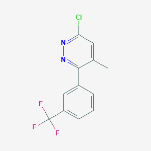 molecular formula C12H8ClF3N2 B8421268 6-Chloro-4-methyl-3-(3-trifluoromethyl-phenyl)-pyridazine 