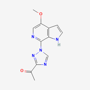 molecular formula C12H11N5O2 B8421275 1-(1-(4-methoxy-1H-pyrrolo[2,3-c]pyridin-7-yl)-1H-1,2,4-triazol-3-yl)ethanone 
