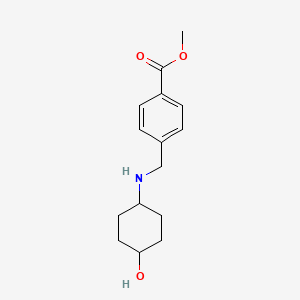 molecular formula C15H21NO3 B8421305 trans-4-[(4-Hydroxycyclohexylamino)methyl]benzoic acid methyl ester 