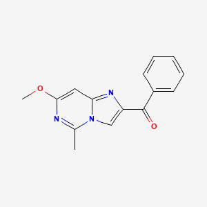 molecular formula C15H13N3O2 B8421359 (7-Methoxy-5-methylimidazo[2,1-f]pyrimidin-2-yl)-phenylmethanone 