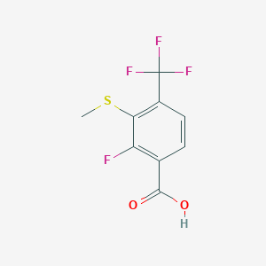 molecular formula C9H6F4O2S B8421406 2-Fluoro-3-methylthio-4-(trifluoromethyl)benzoic acid 