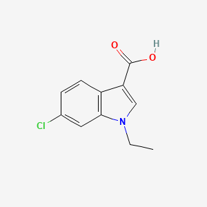 molecular formula C11H10ClNO2 B8421425 6-Chloro-1-ethyl-1H-indole-3-carboxylic acid 