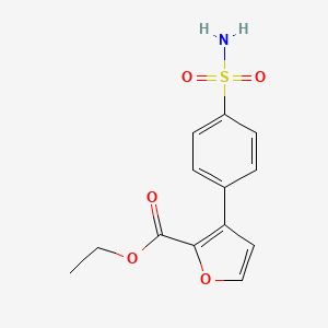 molecular formula C13H13NO5S B8421440 Ethyl 3-(4-sulfamoylphenyl)furan-2-carboxylate 
