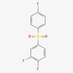 molecular formula C12H7F3O2S B8421468 1,2-Difluoro-4-[(4-fluorophenyl)sulfonyl]benzene 
