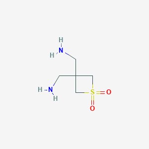 molecular formula C5H12N2O2S B8421489 (1,1-Dioxidothietane-3,3-diyl)dimethanamine 