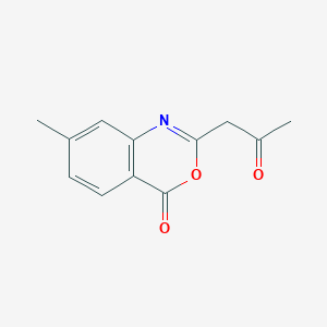 molecular formula C12H11NO3 B8421533 2-acetonyl-7-methyl-4H-3,1-benzoxazin-4-one CAS No. 56476-49-4