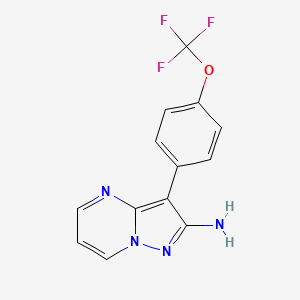 molecular formula C13H9F3N4O B8421557 3-[4-(Trifluoromethoxy)phenyl]pyrazolo[1,5-a]pyrimidin-2-amine 