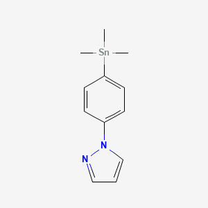 molecular formula C12H16N2Sn B8421582 1-(4-(Trimethylstannyl)phenyl)-1H-pyrazole 
