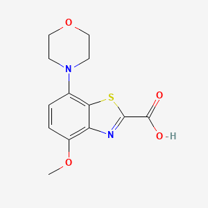 molecular formula C13H14N2O4S B8421638 4-Methoxy-7-morpholin-4-yl-benzothiazole-2-carboxylic acid 