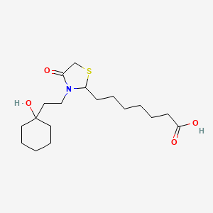 B8421787 7-{3-[2-(1-Hydroxycyclohexyl)ethyl]-4-oxo-1,3-thiazolidin-2-yl}heptanoic acid CAS No. 64250-46-0